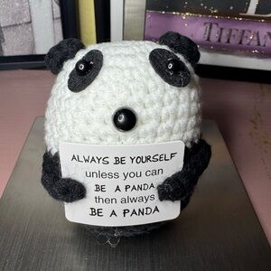 Cute Panda Plush with Inspirational Quote